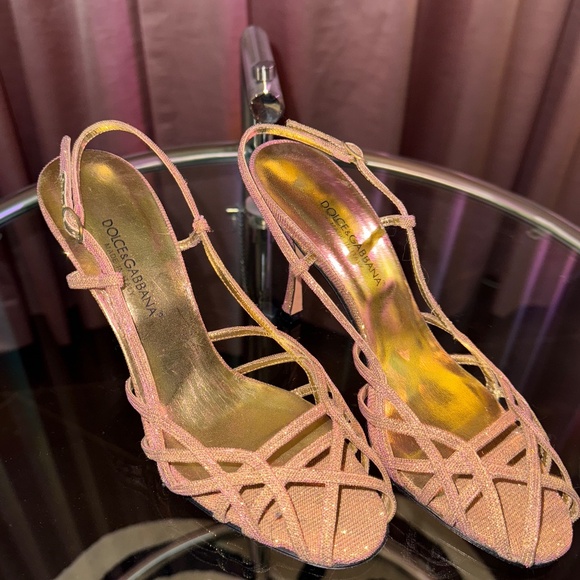 Dolce & Gabbana Glitter Accent Slingback Heels - Picture 4 of 4